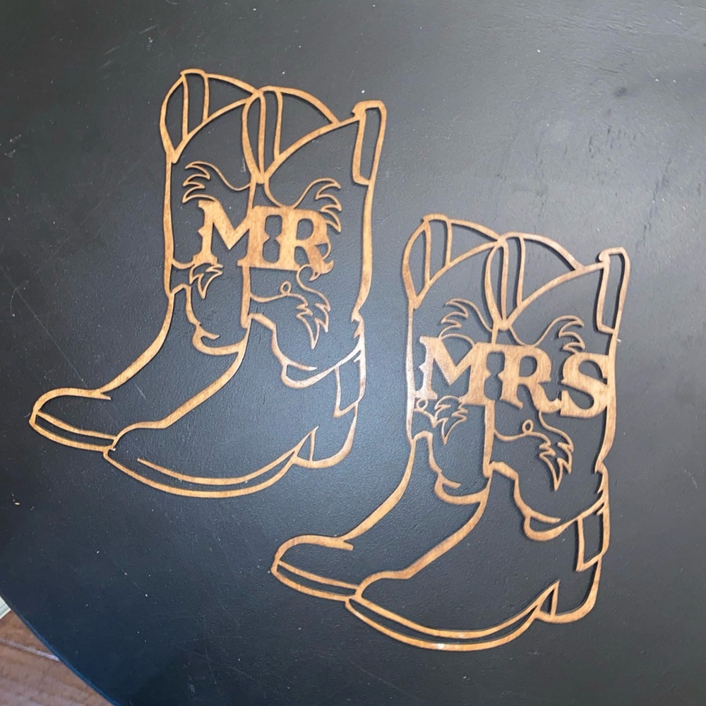 Rustic MR and MRS Cowboy Boots wedding decor